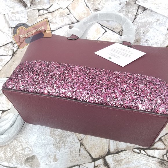 #bagsavenue Ina Saffiano PVC Cherrywood Burgundy Satchel Crossbody Kate Spade - Picture 7 of 13